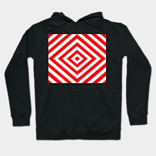 Abstract geometric pattern - red and white. Hoodie